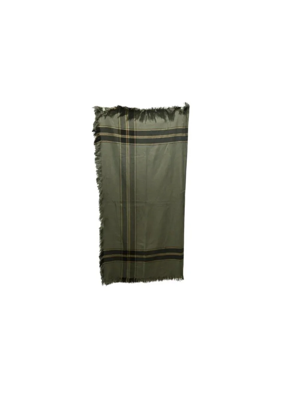 Unbranded Square Scarf Gray Brown Plaid Fringe Cozy Winter Tartan Accessory
